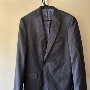 Etro Milano Men's Navy Single-Breasted Suit Jacket with Paisley Lining